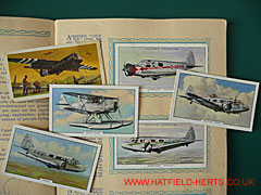 Montage of cigarette cards with Airspeed aircraft
