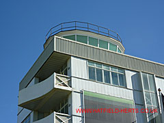 Top of the control tower and the upper office balcony