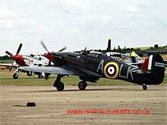 Hurricane LK-A in nightfighter livery at Duxford 2003