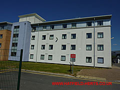 Board two is behind the Watton Hall of Residence