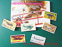 Brooke Bond History of Aviation album cover and some loose cards