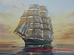 One of Roy's paintings of the tea clipper Thermopylae