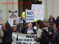 Another crowd section shot - banners and placards at the ready