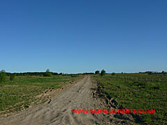 Dirt track towards the hay meadow near Astwick Manor