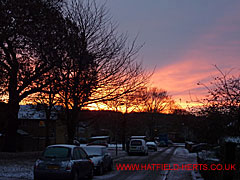 Sun rise seen from Elm Drive