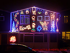 Christmas lights display on a private residence