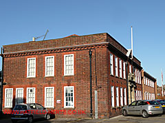 Former Hatfield Town Hall, St Albans Road East - red brick building