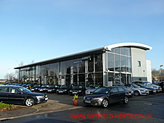 Audi showrooms, Great North Road - modern glass and steel building