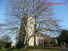 St Etheldreda's Church, Old Hatfield seen from Church Street entrance