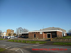 The Harrier, Hilltop, Bishops Rise - brick building, part of the post war New Town development
