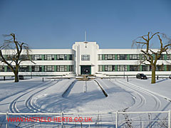 snow covered former de Havilland HQ building