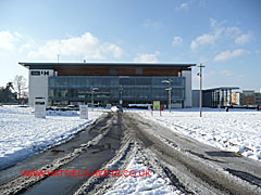 snow covered entrance to the de Havilland Campus