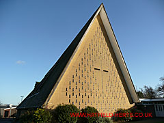 St John's Church, Hilltop with its distinctive triangular front