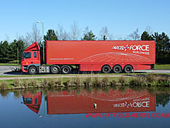 Royal Mail Parcelforce truck and trailer