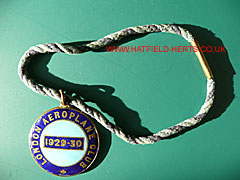 London Aeroplane Club enamel badge and lanyard