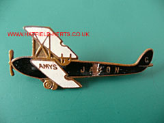 Amy Johnson's DH Moth Jason side profile outline badge