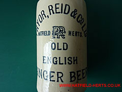 Close up of the print details on the stoneware Ginger Beer bottle