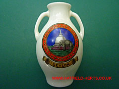 double handled Exeter white jug with Ceylon crest