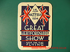 Commemorative beer label marking the Great Hertfordshire Show 1934