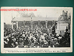Unveiling ceremony for the statue of the 3rd Marquess of Salisbury postcard - side view