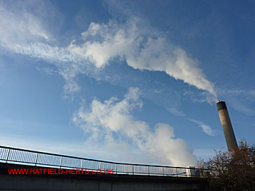 View of the plumes from the towpath