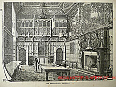 Engraving of the dining hall in Hatfield House