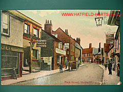 Colourised postcard view up Park Street