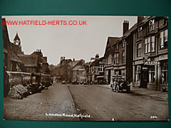 monochrome postcard view of London Road