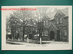 monochrome postcard view of Hatfield Police Station