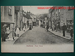monochrome postcard view of Park Street, Hatfield