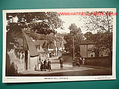 monochrome postcard view down Brewery Hill