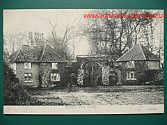 monochrome postcard view of Hatfield Park Lodge