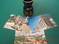 Montage of photos and objects relating to Greece